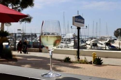 Glass of wine at Seaport Village